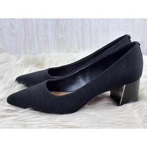Donald Pliner Suzette Heels Black Stretch Pointed Toe Block Heel Womens 10
